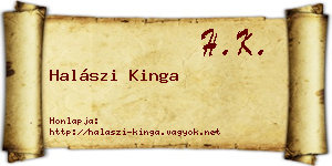 Halászi Kinga névjegykártya